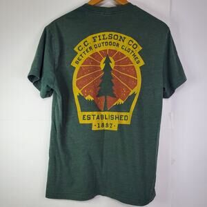 CC Filson Shirt Mens Size M Short Sleeve Tree sun Graphic Alaska Outfitter Tee